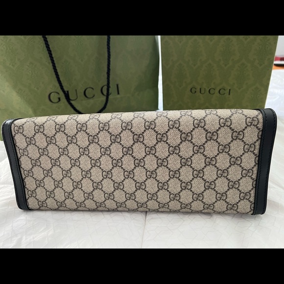 Gucci Padlock Medium Handbag Coated Canvas with Black Leather Trim + Box & Bag!! - Picture 7 of 9